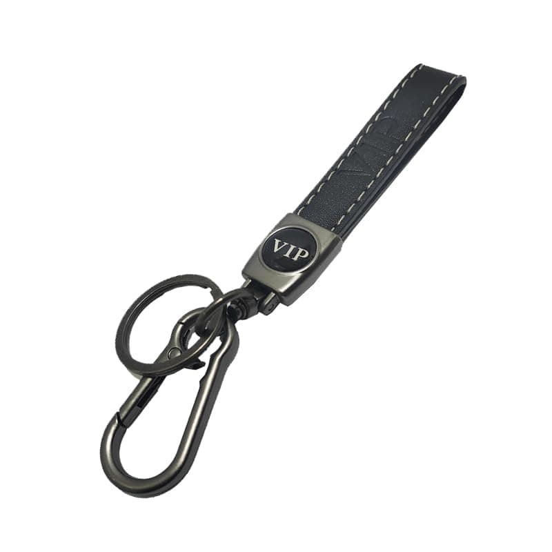 KaberTrade KaberTrade Men's Metal Leather Braided Alloy Car Keychain with Screwdriver for Car, Motorcycle, Home Keys and Women (Leather & Metal "VIP" Black Code:9885) - KaberTrade