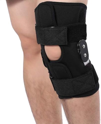 Open Knee Brace with Dual Aluminum Hinges - Adjustable Neoprene Padded Compression Knee Support Brace for Meniscus Tear, ACL, Knee Pain, Sore (1) Orthopedic brace