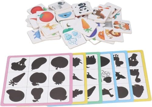 Wooden Shadow Matching Educational Toy - 6 Boards & 36 Pieces for Focus