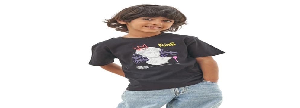 lovely land Boys Boy's Black T-shirt (2) Classic
