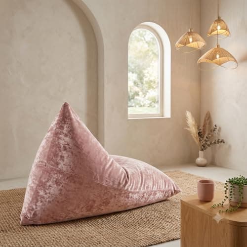 Large Banana Bean Bag Chair 145×80 cm – Soft Velvet Lounge Seat with Supportive Backrest for Living Room, Bedroom, Gaming & Reading - Kashmir