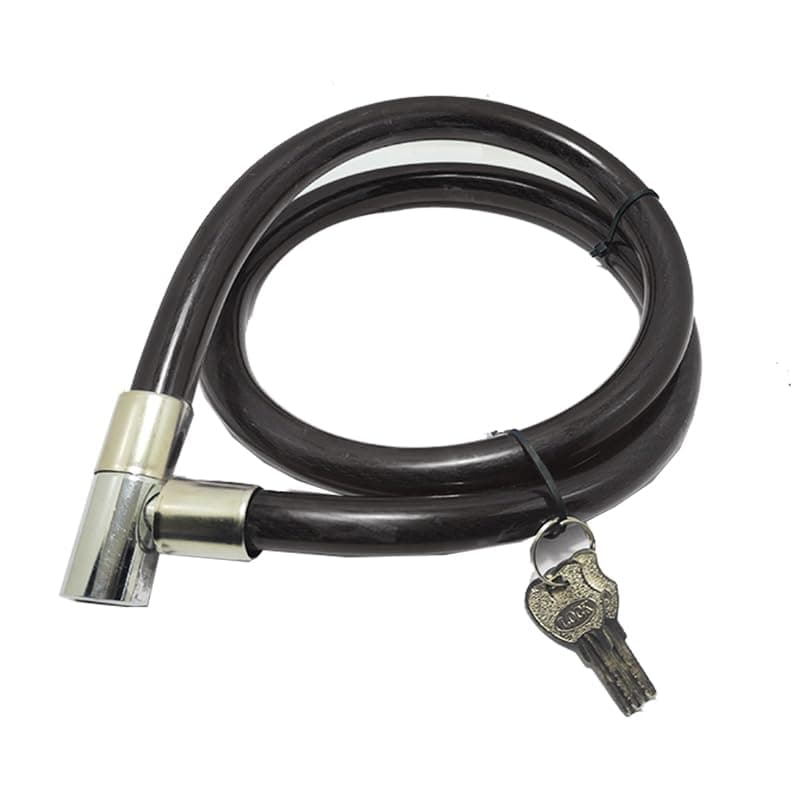 KaberTrade KaberTrade Universal Bike Lock Stainless Steel Cable Anti-Theft Motorcycle Off-Road Bike Security Lock with 2 Keys (Black Bearing Lock, Wire Length 110cm, Code:10512) - KaberTrade