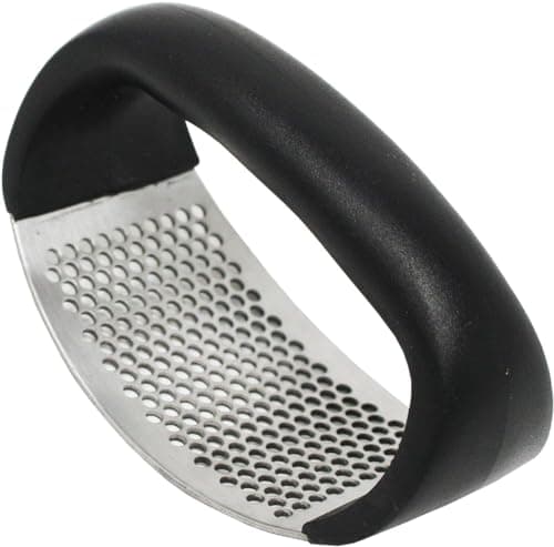 Garlic Press Ginger Crusher, Stainless Steel Ergonomic Design, Labor Saving with Plastic Handle, Easy to Wash