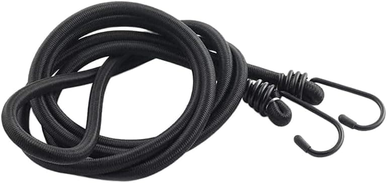 KaberTrade KaberTrade Elastic Rope with Metal Hooks, Strong Elastic Luggage Tie Down Elastic for Cars, Motorcycles, Camping (Black, 1 Piece, 3 Meter Length, Code:4261)