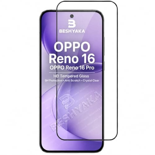 BESHYAKA Tempered Glass Screen Protector For OPPO Reno 16 / Reno 16 Pro – HD Clarity, 9H Hardness, Dust Resistant, Anti Scratch, Bubble-Free, Anti-Scratch, Easy install