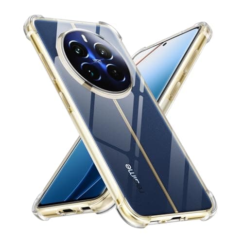 Xiltlly Transparent Case for Realme 12 PRO 5G / Realme 12 Pro Plus 5G with Shockproof Protective Corners, Thin Soft Transparent Mobile Phone Case Flexible TPU Protective Case Drop-Proof Protective