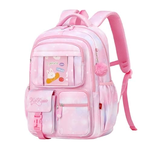 Kids Backpack for Girls Cute School Bag for Girls Elementary Middle School Students Book Bag Blue Teens Back Pack