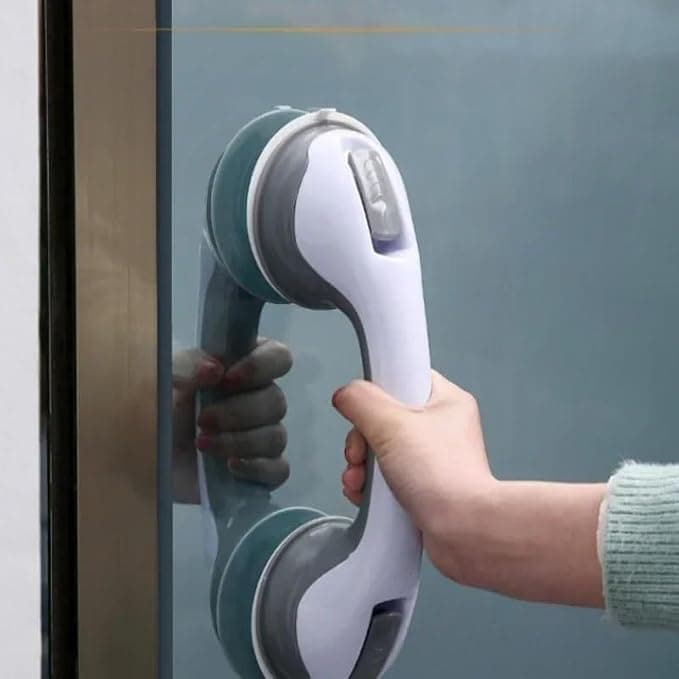 Safety Bathroom Suction Bar Handle Provides Secure Grip with Strong Grip Suction Cup - Navigation Handle and Safety Aid for Tub, Disability, Elderly, Injury, Kids (GREY) Handrail