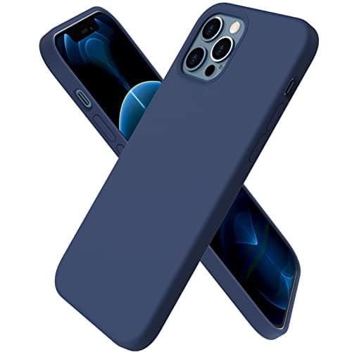 ORNARTO for iPhone 12/12 Pro Case, Slim Liquid Silicone, Navy Blue | 3-Layer Full Covered Soft Gel Rubber, Non-Slip Grip Shockproof Protective Cover, Phone Case for iPhone 12/ 12 Pro 6.1-Inch Cellular phone case