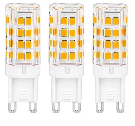 G9 LED Bulbs, 3pcs Warm Yellow Warm Warm 5W Equivalent to 50W Halogen, G9 Bulb AC 220-240V Flicker Free Non-Dimmable Energy Saving Bulbs for Bedroom Living Room… Light bulb