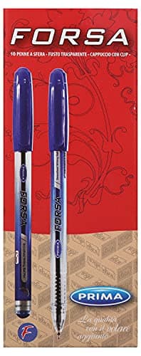 Prima Forsa Ballpoint Pen Fine - Pack of 10 Pieces - Red Writing instrument