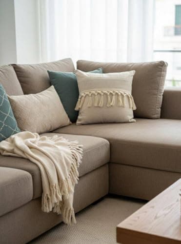 Generic Linen Macrame Cushion Cover, (Beige), 45x45 cm, High Quality Finishing, 2 Pack .br Decorative pillow cover