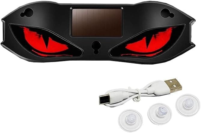 KaberTrade KaberTrade Smart Bat LED Neon Light for Car Windows, Solar Powered & Type-C Ambient Decorative Lamp… (1 Piece, Red Flash Light,Code:8437) Vehicle accent light