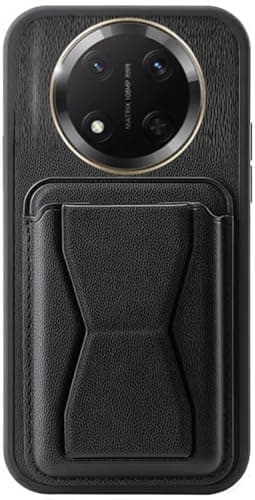 3M Store Leather Case Compatible for OPPO RENO 12F Shockproof Leather Back Card Storage & case built-in Stand PU leather for a stylish look, comfortable grip (Black) Cellular phone case