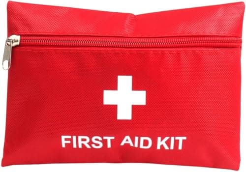 Circle M Empty Red First Aid Kit Bag: Compact Travel Emergency Medical Case