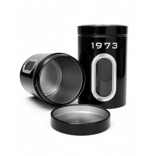 2-Piece Metal Food Storage Canisters 1.5L for Spices Coffee Sugar Legumes