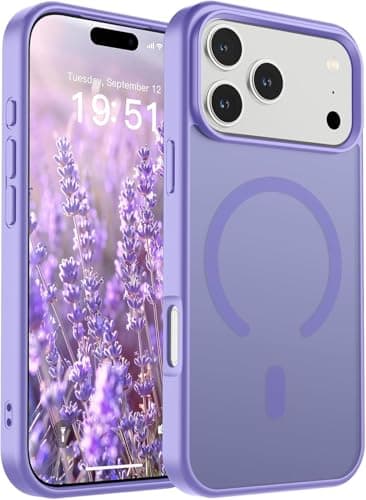 Magnetic for iPhone 17 Pro Case (Compatible with MagSafe)(Military Grade Drop Protection) Translucent Matte Shockproof with Anti-Fingerprint Phone Cover 2025,Wine Red (Light Purple) Cellular phone case