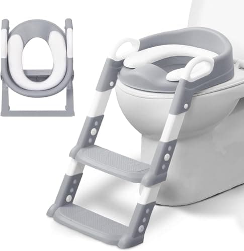 Potty Training Seat with Ladder Plastic Adjustable Step Toilet Trainer Step stool