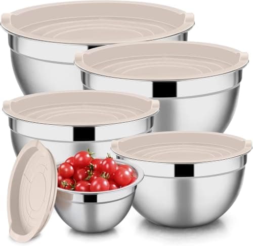 5 Pcs Stainless Steel Refrigerator Container Set Food Storage Box