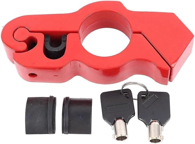 SACAR Motorcycle Safety Lock, Anti-Theft Security Lock for Motorcycle Handlebar Mountain Bike -(Red:)