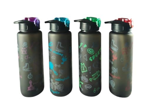 700ml Sports Water Bottle with Straw – Leakproof BPA-Free Reusable Water Bottle with One-Click Flip Lid, Carry Handle & Wide Mouth for Gym, Fitness, Cycling, School & Travel, Purple