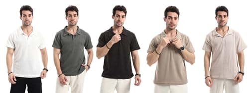 Red Circle Mens Bundle of 5 Ivory Dune Relaxed T-Shirt Bundle of 5 Ivory Dune Relaxed T-Shirt