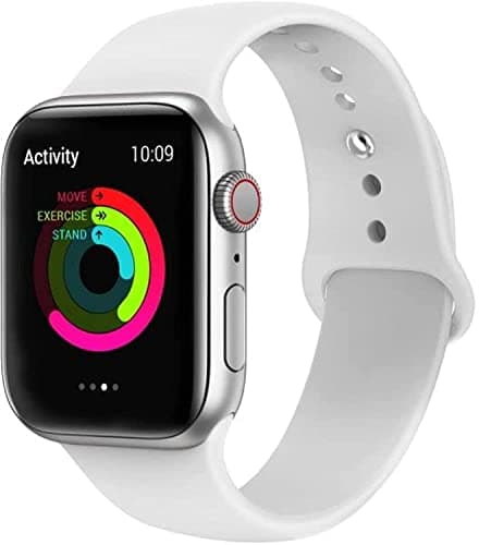 EWORLD Sport Band for Apple Watch 40mm 38mm, Soft Silicone Strap Replacement iWatch Bands for Apple Watch Sport,Series 4, Series 3, Series 2, Series 1 - White