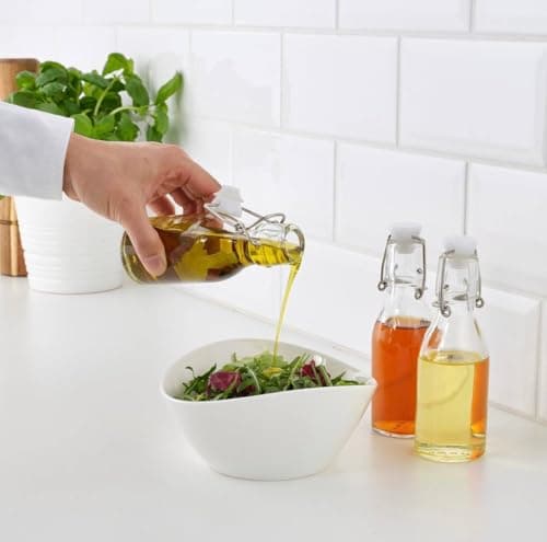 Generic Glass Bottle Set with Airtight Sealed Lids, for Oils and Food Preparation, 200 ml, 3 Pieces, .soh