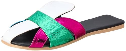 OX womens OX-W-51-Light Pink/Fushia Slipper Sandal