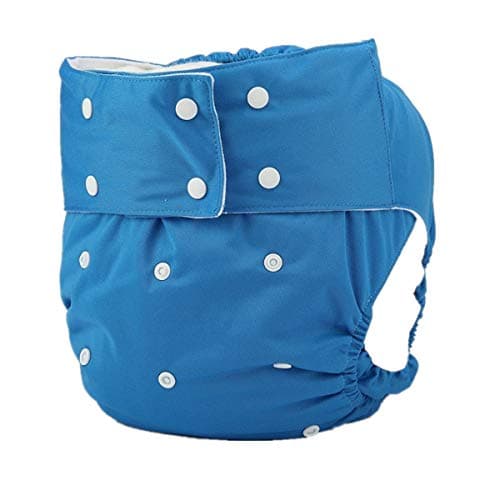 Adult Cloth Diaper Cover Nappy Reusable Washable Adjustable for Disability Incontinence Person, Blue, M Incontinence protector