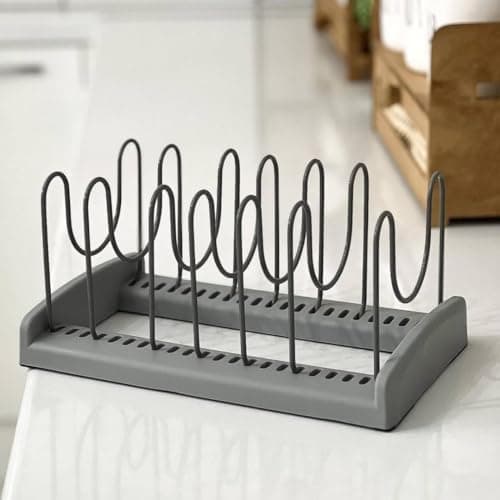 Generic Pot Lid and Dish Organiser Rack, Countertop or Cabinet Stand for Trays and Cake Moulds, 30x20cm, .bak