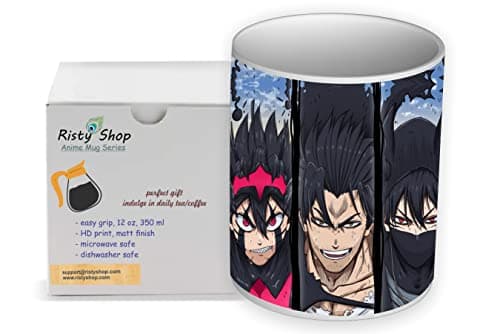 Risty Shop Black Clover (Style-111) Gourmet Coffee Mug Superhero Jujutsu Manga Anime Lovers Capacity 350 ml, Dishwasher, Microwave Safe, Must Buy, Best Birthday Gift. Drinking cup