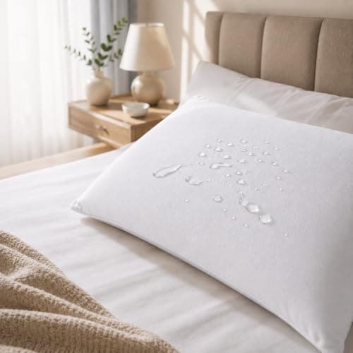 Ocra Waterproof Pillow Protector Set 2 Pieces | Hypoallergenic, Zippered Closure