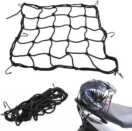 Motorcycle Motorbike Flexible Tank Net for Motorcycle Scooter (Black) 30 * 30cm - aga Auto part