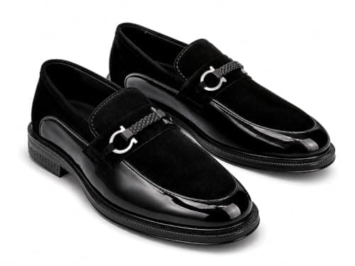 Now Shoes Men's Formal Slip-On Loafers with Metal Detailing