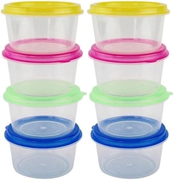 Plastic Round Food Storage Container Set 50ml - 8 Pieces