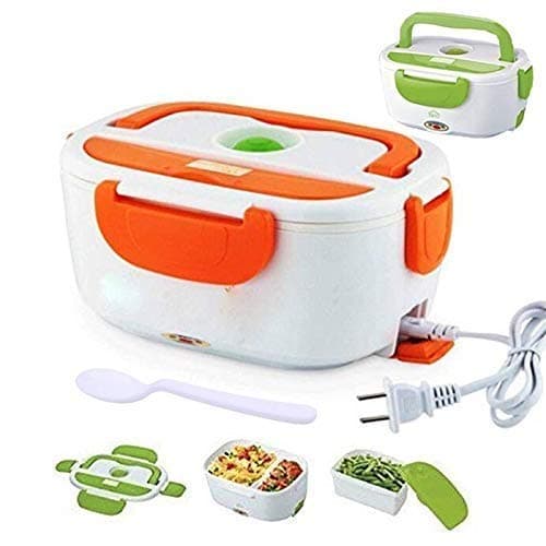 PIERCELL ENTERPRISE Electric Heated Portable Food Warmer Plastic Lunch Box Electric Tiffin Box for Office and School for Men & Children (Multicolour) Meal holder