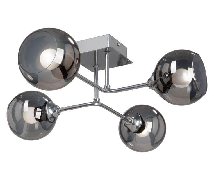 Generic Pendant Light 4 Bulb Without Bulbs 25x50x25 cm Silver