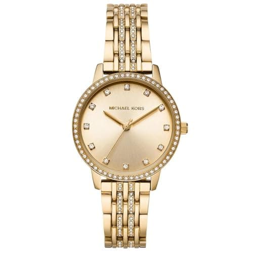 Michael Kors Melissa Three-Hand Stainless Steel Women's Watch, 36mm Case Size, Stainless Steel Bracelet