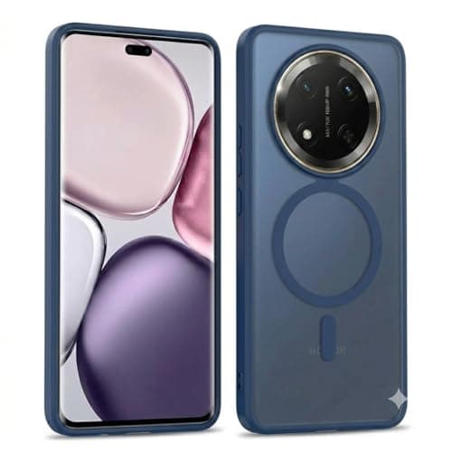 Matte Phone Case (Compatible With Honor X9C/X60 Pro/Magic 7 Lite) Shockproof Luxury Back Cover Featuring Fingerprint Resistant Transparent Back Made Of Hybrid TPU and Polycarbonate Material (Blue) Cellular phone case