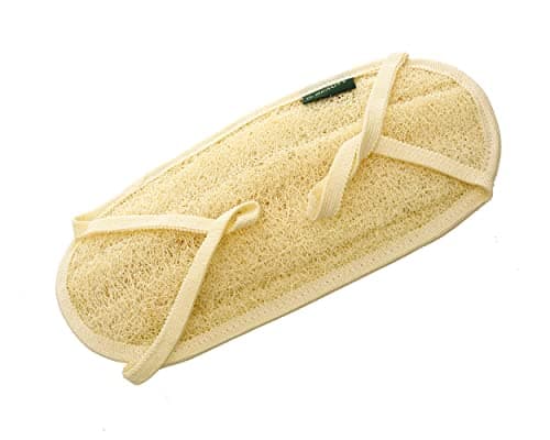 G-Beauty GBY-016 Natural Oval Double Face Massage Loofah With Fabric Handle For Bath Spa and Shower - Beige Bathing sponge