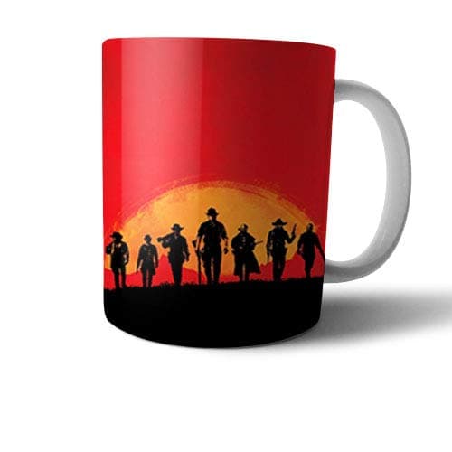 Ceramic Cowboys Print Mug - Multi Color Drinking cup