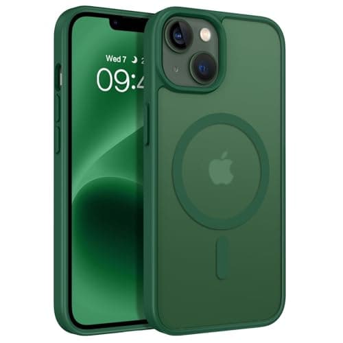 BENTOBEN for Magnetic iPhone 14 Plus Phone Case, [Compatible with Magsafe] Slim Fit Matte Design Shockproof Bumper Protective Drop Protection Girls Women Boys Men Cover for iPhone 14 Plus, Dark Green Cellular phone case