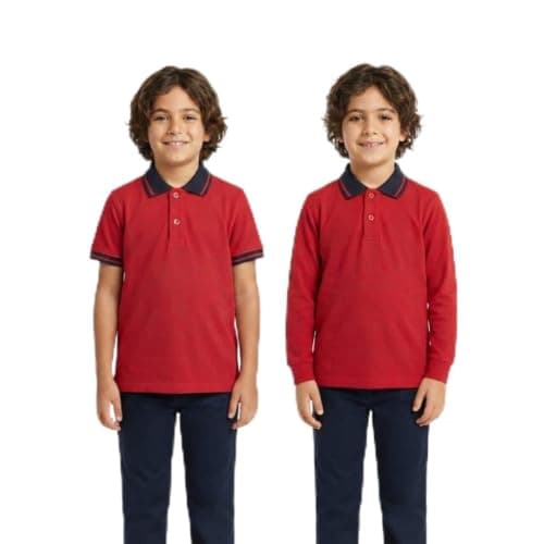Red Circle Bundle of 2 Half sleeve polo shirt Kids red 16