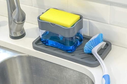 2-in-1 Kitchen Liquid Soap Dispenser with Sponge Holder for Easy Cleaning Pump dispenser