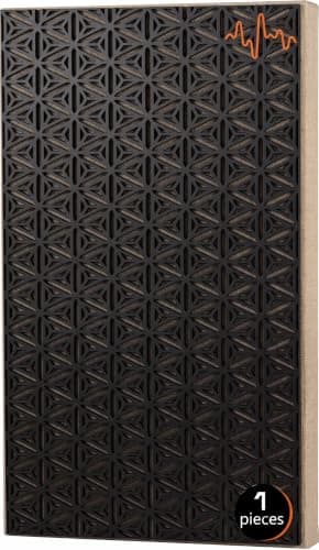 ACOUSTIC MOTION Acoustic Panels 5.5cm Thick120X60 cm Fiberglass+Wood Sound Proof-Bass Trap,Sound Absorbing,Diffusion decorative Panels Geotri design for Studios,Home Theater Ceiling,Wall,Black