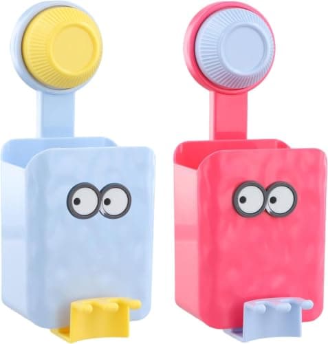 Adhesive Wall Mount Toothbrush Holder with Toothpaste Storage Rack