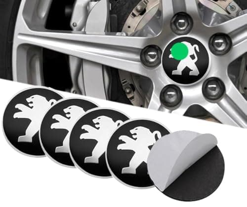 KaberEgypt Peugeot Logo 3D Wheel Hub Cover Sticker - 4 Count - Outdoor - Metal - Mixed Materials - Minimalist - Logo - Specialized Shape - Car Sticker Sticker decal