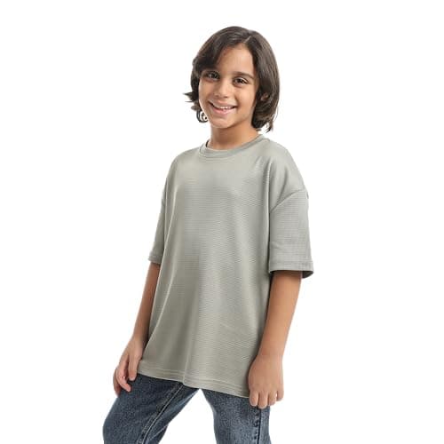 CAESAR - سيزر Boys Boys' T-shirt biscuit fabric with round neck Boys' T-shirt biscuit fabric with round neck