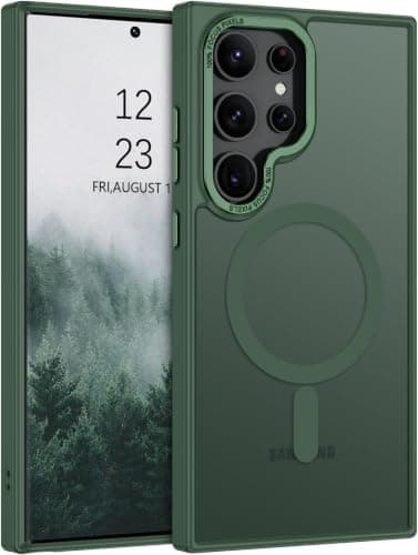 Case Cover Translucent Matte Slim Shockproof Magnetic Phone Case (Compatible with Samsung S26 Ultra) Women Men Girl Boy Protective Cover (Green) Cellular phone case